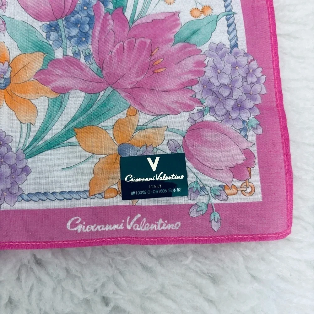 Giovanni Valentino Cotton Multicolor Handkerchief/Bandanna/Scarf 18”